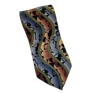 Grateful Dead Neck Tie Dancing Bones First Set Yellow Gray Vintage 1996